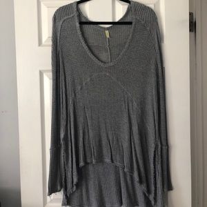 Grey Free People Oversized Sweater